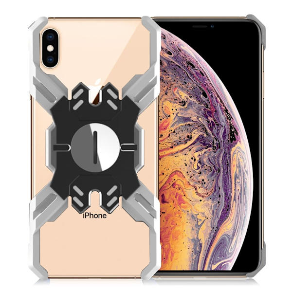 iPhone Xs Max heroes series X-format metallfodral - Svart / Silver multifärg