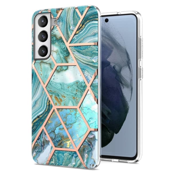 Marmormotiv Samsung Galaxy S21 FE skal - Blå Blå