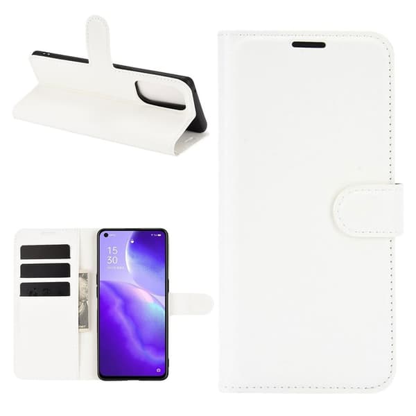 Classic Oppo Reno5 5G flip kuoret - Valkoinen Transparent