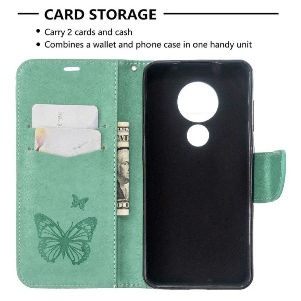 Butterfly Nokia 7.2 / 6.2 etui – Grøn Green