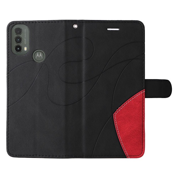 Tekstureret Læder Etui med Strop TilMotorola Moto E30 / E40 / E20 - Sort Black