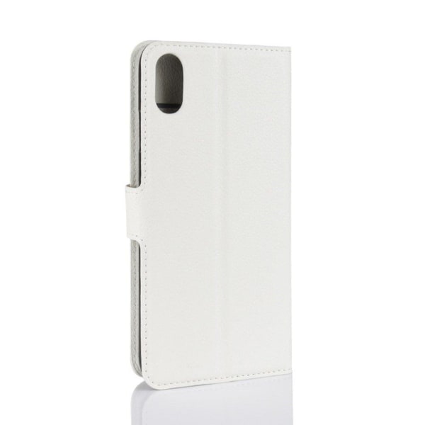 iPhone XS Max mobilfodral syntetläder silikon stående plånbok - Vit