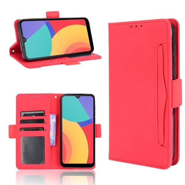 Modern-styled Læder Pung Etui til Alcatel 1l (2021) - Rød Red