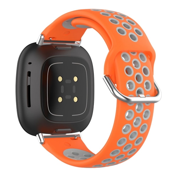 Fitbit Sense 2 / Versa 4 tofarvet silikone-urrem - Orange / Grå Orange