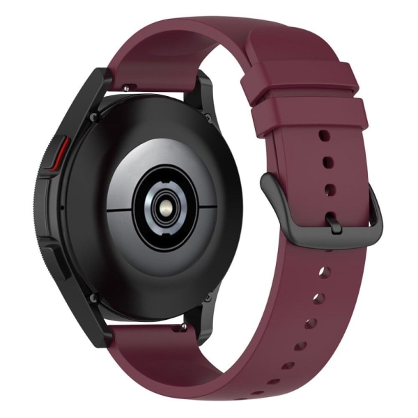 20mm Universal simple watch strap - Black Buckle / Wine Red Röd