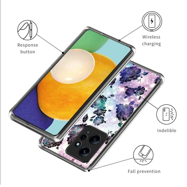 Deco Xiaomi Redmi Note 12 deksel - Lilla Blomster Purple