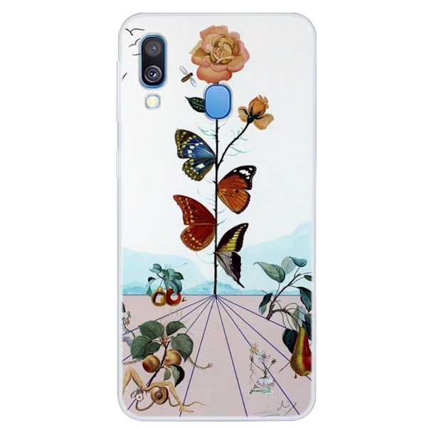 Deco Samsung Galaxy A40 deksel - Sommerfugl og blomster Multicolor