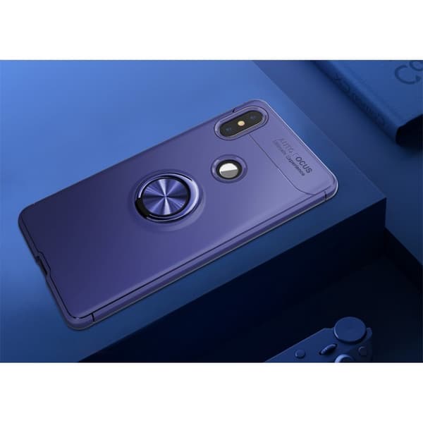 Xiaomi Mi MIX 2S mobiletui i silikone med metal fingerring - Blå Blue