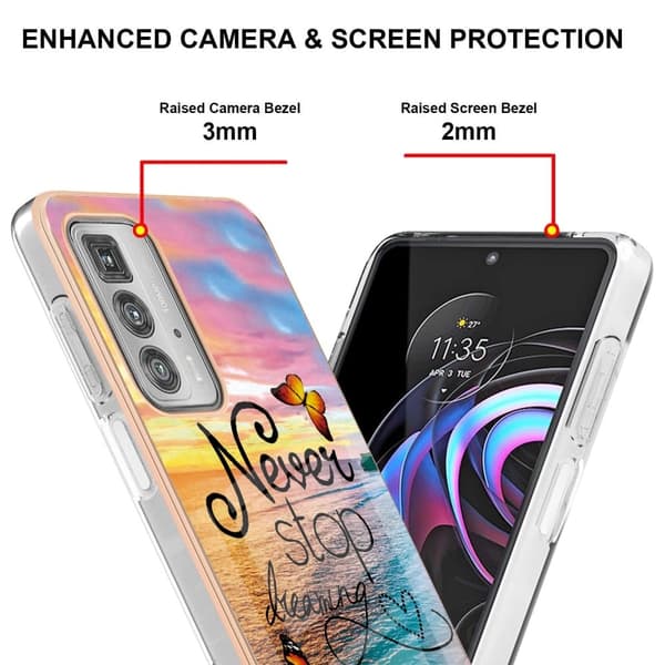 Marmormotiv Motorola Edge 20 Pro skal - Sluta Aldrig Drömma multifärg