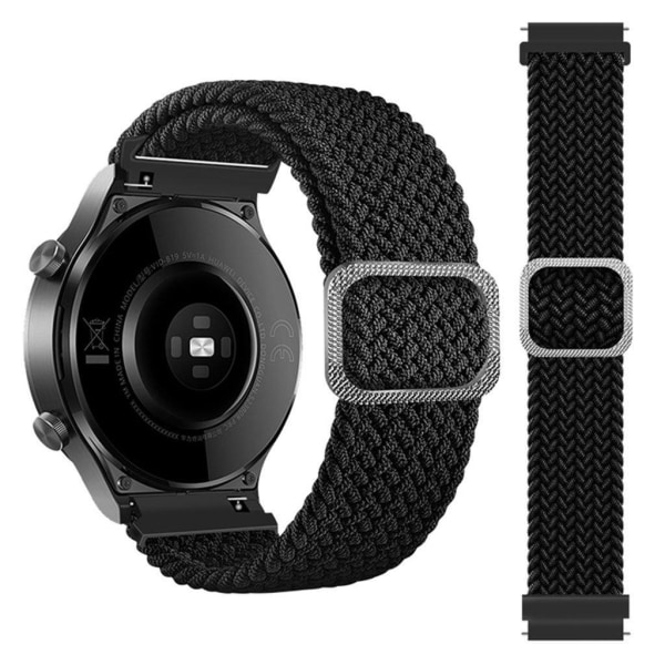 20 mm Samsung Galaxy Watch Active 2 - 40 mm / Watch (42 mm) urrem med fletmønster - Sort Black