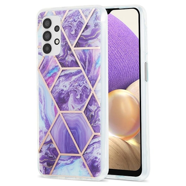 Marmormotiv Samsung Galaxy A23 skal - Mörklila Lila