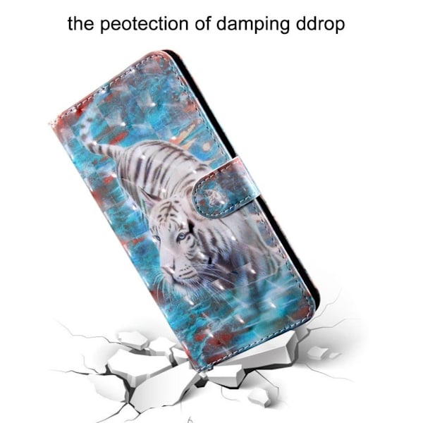 Samsung Galaxy S10 läderfodral med ljus prickar - Tiger multifärg