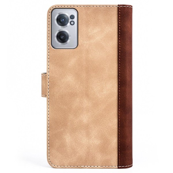Kaksivärinen nahkainen läppäkotelo OnePlus Nord CE 2 5G - Keltainen Yellow