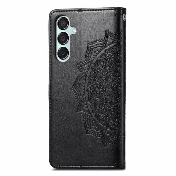 Mandala Samsung Galaxy M15 læderetui - Sort Black