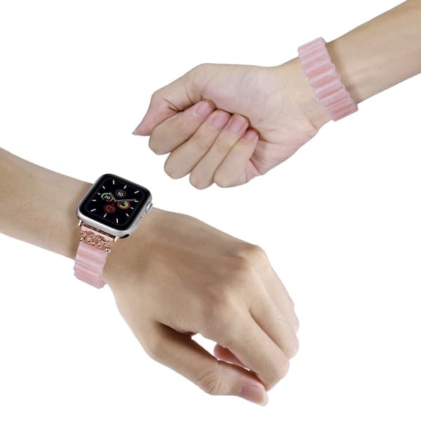 Apple Watch Series 8 (41 mm) armband med rörformad pärla i harts - Rosa Rosa