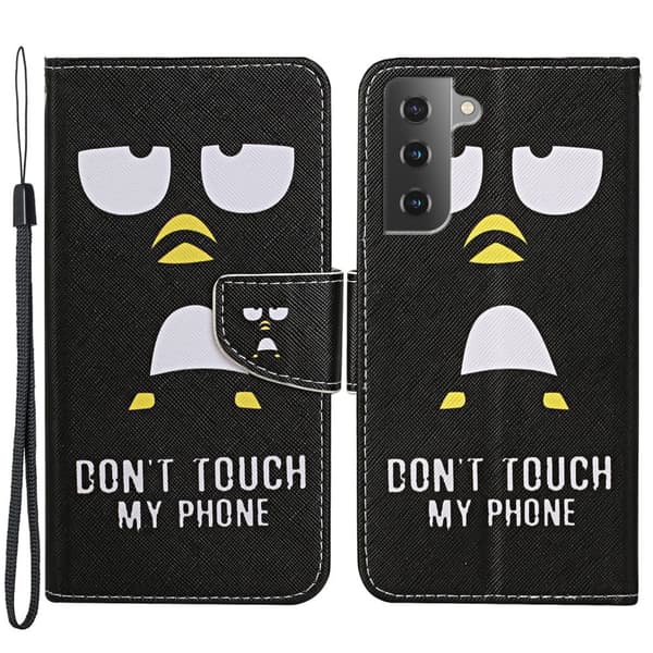 Wonderland Samsung Galaxy S22 Plus Flip Etui - Pingvin Black