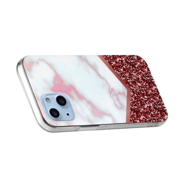 Marble design iPhone 13 cover - Glitter Pailletter Splejsning Multicolor