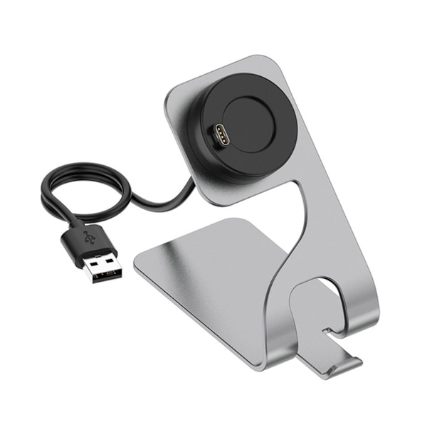 Metallinen latausteline Garmin-kellolle - Harmaa Silver grey
