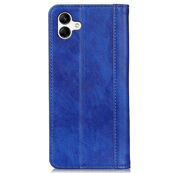 Samsung Galaxy A04 ægte læderetui med magnetisk lukning - Blå Blue