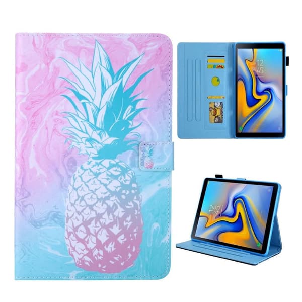 Samsung Galaxy Tab S5E mønster multi-vinkel læretui - Pink Pineapple Pink