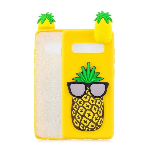 Samsung Galaxy S10 3D kuvio pehmeä suojakotelo - Ananas Multicolor