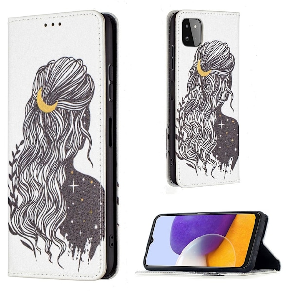 Wonderland Samsung Galaxy A22 5G Flip etui - Pige Multicolor