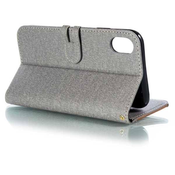iPhone Xr painatus miesten solmio sisustus nahka flip tapauksessa - Harmaa Silver grey