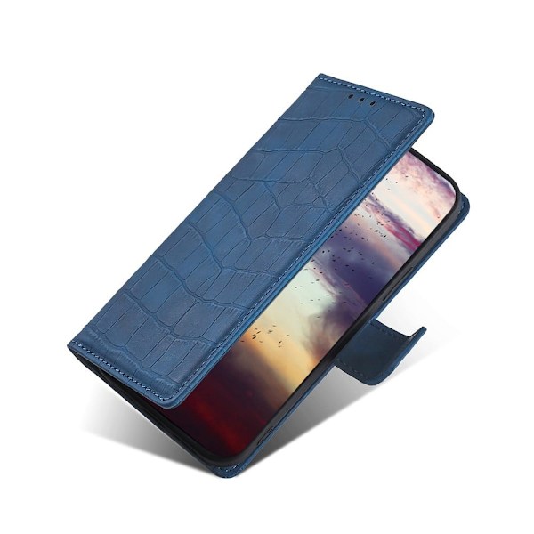 Krokotiilin Nahkainen Läppäkotelo For Samsung Galaxy A53 5G - Sininen Blue