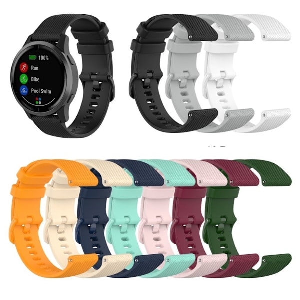 Garmin Venu 2 / Vivoactive 4 simple solid color watch band - Black Svart