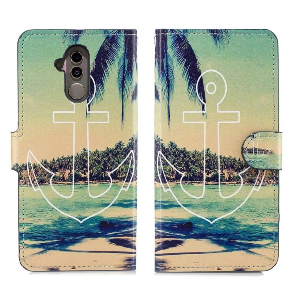 Huawei Mate 20 Lite pattern printing leather flip case - Anchor multifärg