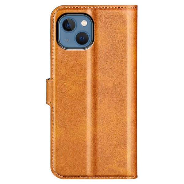 iPhone 14 Plus læderetui med pung - Gul Yellow