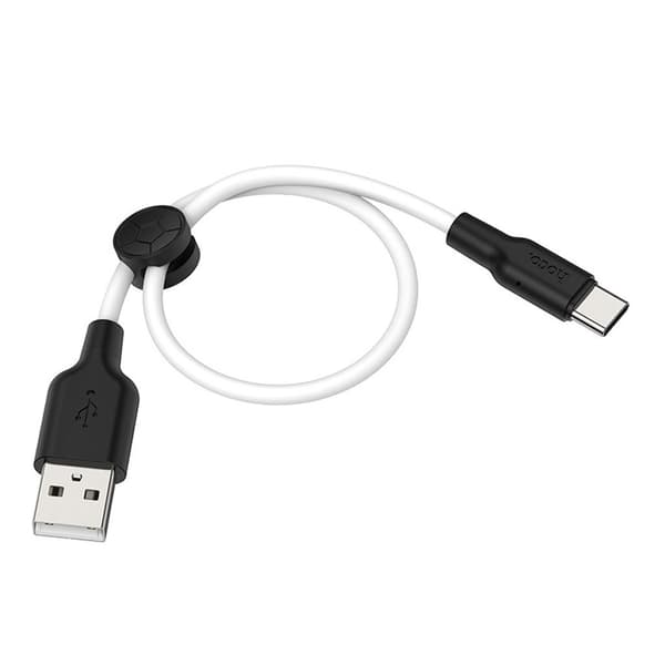 HOCO X21 Plus Silikoninen latauskaapeli Type-C (L=0.25M) - Musta Ja Valkoinen White