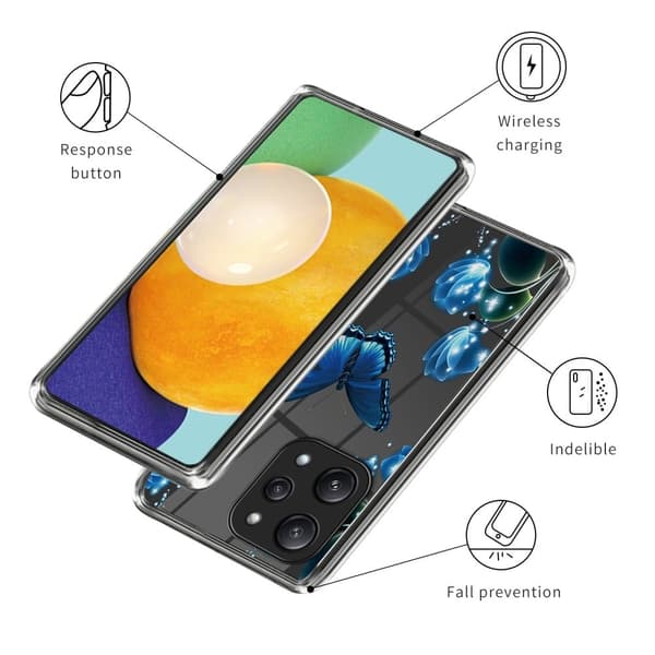 Deco Xiaomi Redmi 12 deksel - Sommerfugl Og Blomst Blue