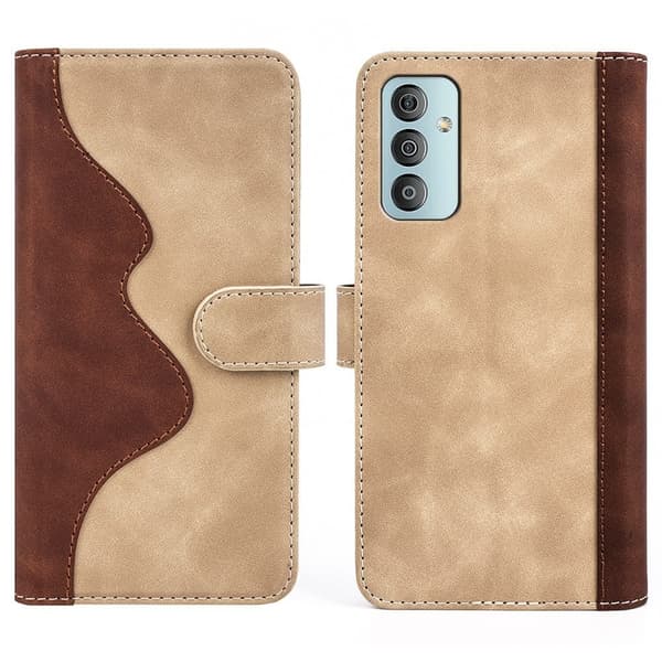To Farvet Læder Flip Case til Samsung Galaxy M23 - Gul Yellow