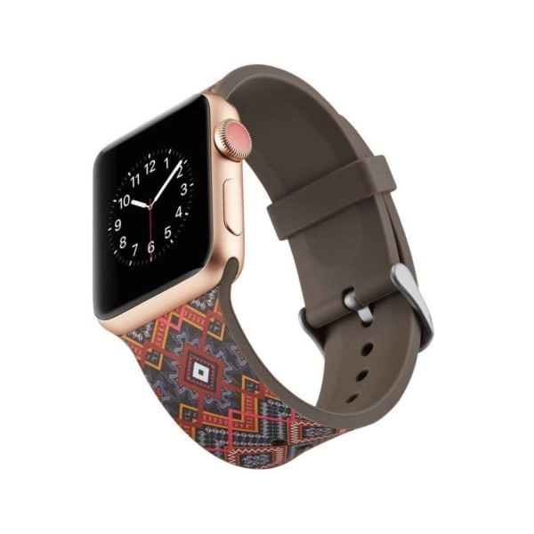 Apple Watch Series 5 40mm camouflage silikoninen kellonauha - Punaiset Timanttimuodot Multicolor