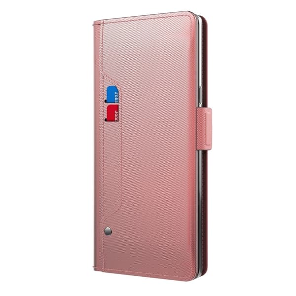 Phone Etui med Make-up Mirror og Slick Design til Samsung Galaxy M14 - Rødguld Pink