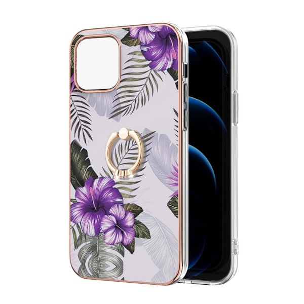 Marmormotiv iPhone 13 skal - Lila Blommor Lila