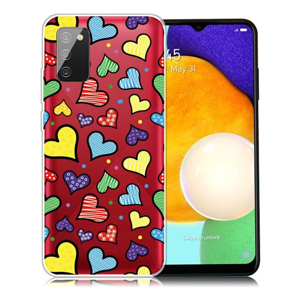 Deco Samsung Galaxy A03s deksel - Hjerter Multicolor