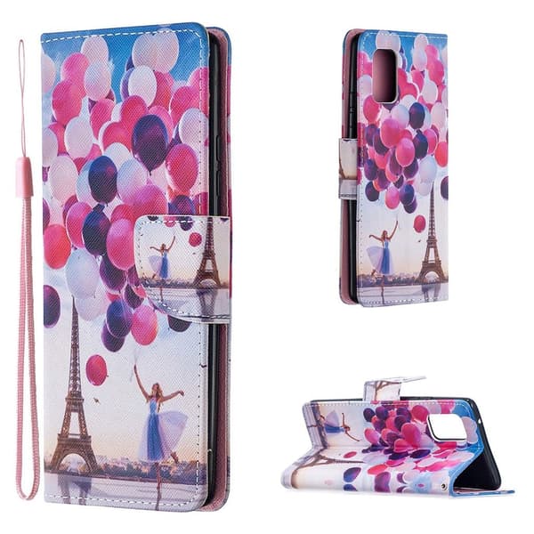 Wonderland Samsung Galaxy A72 5G flip kuoret - Ilmapallo Multicolor