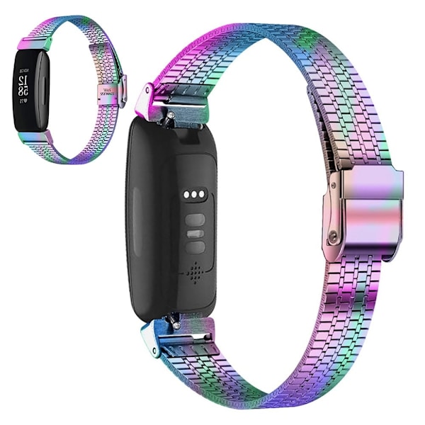 Fitbit Inspire 2 klockarmband i rostfritt stål med sju pärlor - Färgstark multifärg
