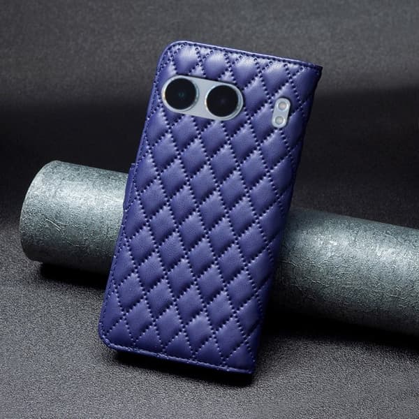 Rombemønster, matt flip-deksel for OnePlus Nord 4 - Blå Blue