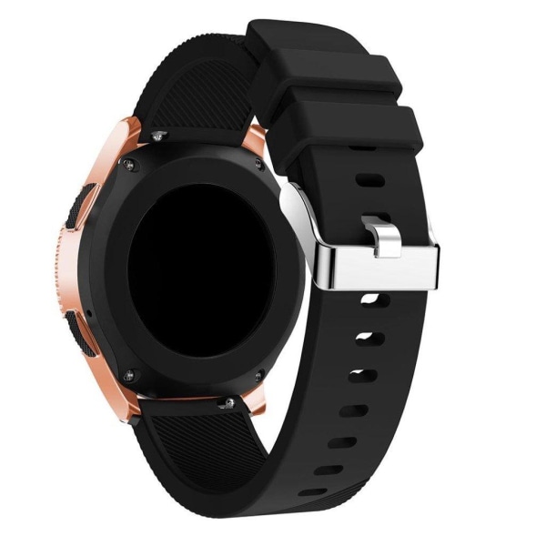 Samsung Galaxy Watch (42mm) erstatnings urrem i silikone med Twill tekstur - Sort Black