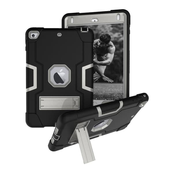 Stötsäkert hybridfodral till iPad Mini (2019) - Svart / Silver Silvergrå