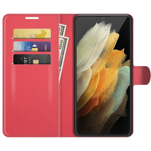 Classic Samsung Galaxy S22 Ultra Flip Suojakotelo - Punainen Red