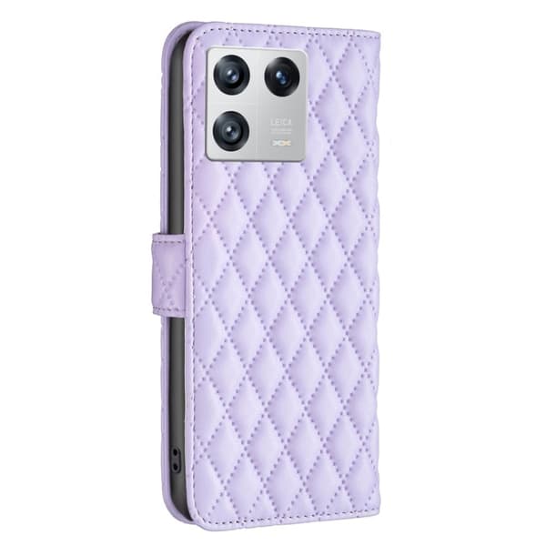 Rombemønster, matt flip-deksel for Xiaomi 13 - Lilla Purple