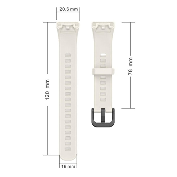 Huawei Band 6 silicone watch strap with clear cover - Seagull Gr Silvergrå
