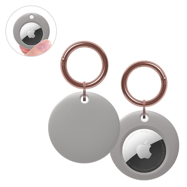 AirTags silikoni pyöreä muotoinen suojus - Harmaa Silver grey