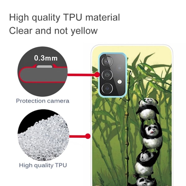 Deco Samsung Galaxy A73 Suojakotelo - Stacking Pandas Green