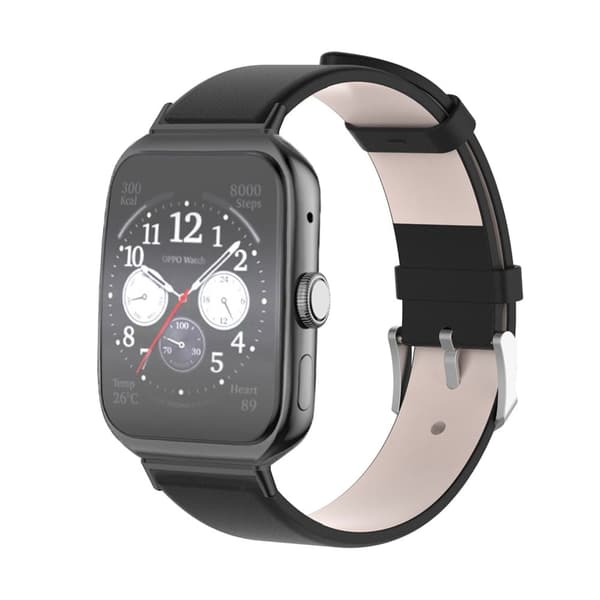 Oppo Watch 3 Pro urrem i læder - Sort Black