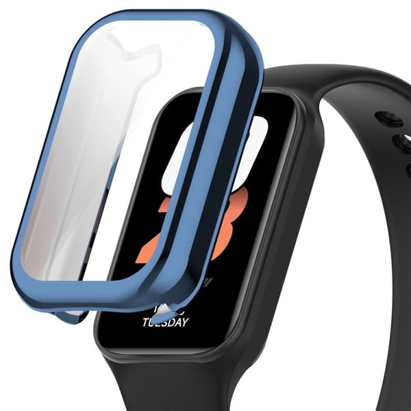Xiaomi Smart Band 8 Active / Redmi Band 2 Flexibelt klockfodral Galvaniserat ramskydd - Elektropläterad Blå Blå